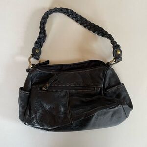 EUC Giani Bernini Womens Black Leather Shoulder Bag